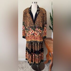 Vintage Boho Art-to-Wear Rayon Skirt Set 90s Size 10